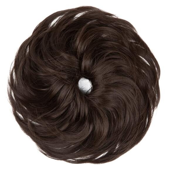 Large Messy Bun Hair Piece Wavy Curly Scrunchies Synthetic Chignon Ponytail Hair - Picture 3 of 7